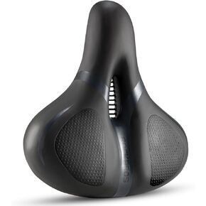 ROCKBROS Bike Seat Comfort Bike Saddle Mountain Bicycle Accessories for Men Women Soft Wide Bike Seat Cushion Dual Shock Absorbing with Reflective Strip