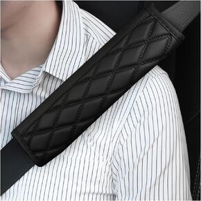 Car Seat Belt Pads, 2 PCS Leather Seatbelt Covers Protect Your Neck and Shoulder & More Comfortable Driving, Harness Pad for All Cars and Backpack Straps, Car Interior Accessories