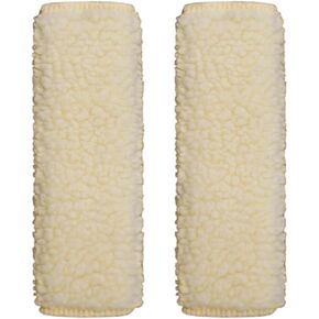 زوج واحد من وسادات الكتف لحزام الأمان من Sojoy، وسادة حزام أمان السيارة من جلد الغنم المقلد (بيج وكريمي) in Kuwait