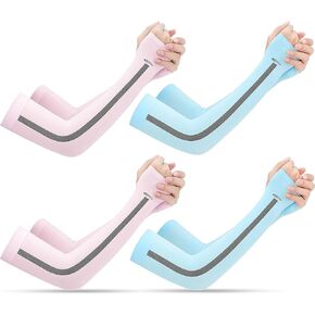 HiRui Cooling Arm Compression Sleeves, 2/3/4/5 Pairs Hands Arm Covers UPF50 UV Protection for Men Women Kids, Running Cycling Golf Basketball Driving, Tattoo Covers (2 Pairs(Black))
