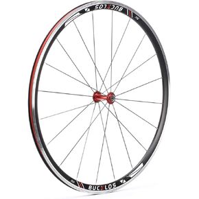 BUCKLOS Road Bike Wheel 700c, Aluminum Alloy QR Wheels V Brake Clincher, Double Wall Flat Spokes Bicycle Wheel Set, Rear 7-11 Speed Wheelsets Hub 30mm Rims Bike Accessories