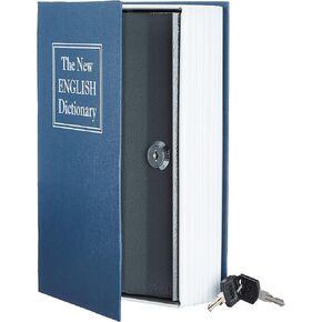 Amazon Basics Book Safe, Key Lock, Blue, Large