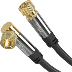 CableDirect – SAT Cable, coaxial, Satellite Cable, 90°/Straight connectors – TV Cable with Multi-Layer Shielding, Break-Proof Metal F connectors – 6ft (HDTV, Radio, DVB-T, DVB-C, DVB-S, DVB-S2)
