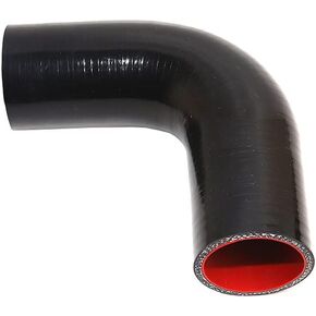 4-Ply Reinforced High Temperature 1" ID 90 Degree Elbow Coupler Silicone Hose (BLACK, 1'')