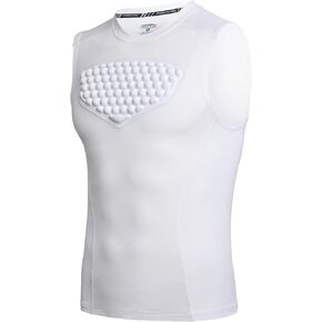 COOLOMG Adult Baseball Chest Protector Mens Padded Shirt Heart Guard Sternum Protection for Football Lacrosse Softball