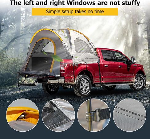 FLYCLE Truck Tent for 6.5-8 FT Truck Bed, Pickup Truck Bed Tent Double Layer Waterproof PU2000mm for Camping in Saudi Arabia