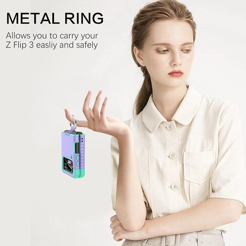 حافظة BENTOBEN لهاتف Samsung Galaxy Z Flip 3 5G، شديدة التحمل 2 في 1 غطاء حماية كامل الجسم متين مقاوم للصدمات مع أغطية دائرية للفتيات والنساء والأولاد والرجال لهاتف Galaxy Z Flip 3 6.7 بوصة، أرجواني/نعناعي in Saudi Arabia
