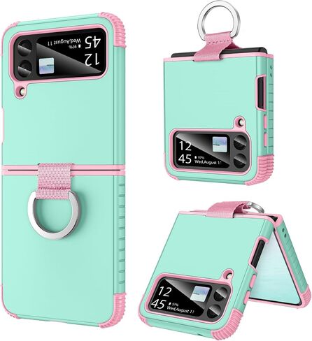 حافظة BENTOBEN لهاتف Samsung Galaxy Z Flip 3 5G، شديدة التحمل 2 في 1 غطاء حماية كامل الجسم متين مقاوم للصدمات مع أغطية دائرية للفتيات والنساء والأولاد والرجال لهاتف Galaxy Z Flip 3 6.7 بوصة، أرجواني/نعناعي in Saudi Arabia