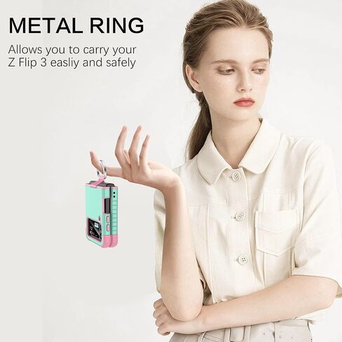 حافظة BENTOBEN لهاتف Samsung Galaxy Z Flip 3 5G، شديدة التحمل 2 في 1 غطاء حماية كامل الجسم متين مقاوم للصدمات مع أغطية دائرية للفتيات والنساء والأولاد والرجال لهاتف Galaxy Z Flip 3 6.7 بوصة، أرجواني/نعناعي in Saudi Arabia