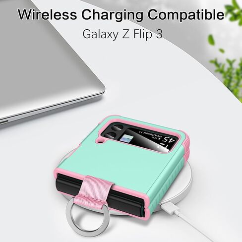 حافظة BENTOBEN لهاتف Samsung Galaxy Z Flip 3 5G، شديدة التحمل 2 في 1 غطاء حماية كامل الجسم متين مقاوم للصدمات مع أغطية دائرية للفتيات والنساء والأولاد والرجال لهاتف Galaxy Z Flip 3 6.7 بوصة، أرجواني/نعناعي in Saudi Arabia
