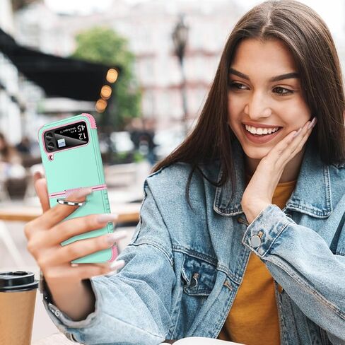 حافظة BENTOBEN لهاتف Samsung Galaxy Z Flip 3 5G، شديدة التحمل 2 في 1 غطاء حماية كامل الجسم متين مقاوم للصدمات مع أغطية دائرية للفتيات والنساء والأولاد والرجال لهاتف Galaxy Z Flip 3 6.7 بوصة، أرجواني/نعناعي in Saudi Arabia