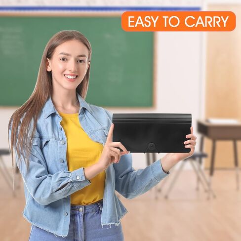 حافظة ملفات بلاستيكية سوداء من كازون مقاس A6 تحتوي على 13 جيبًا للتخزين والتنظيم in Kuwait