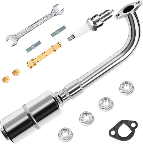 Exhaust Pipe Muffler Kit - For Predator 212 Exhaust, 212cc Exhaust, for Mini Bike Exhaust, Go Kart Exhaust, Coleman CT200U Exhaust.For Predator 212 Muffler, Predator 212 Performance Parts in Saudi Arabia