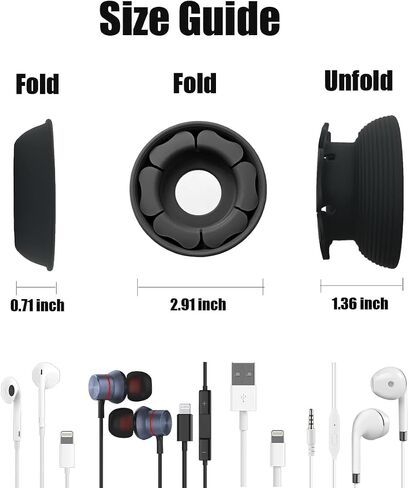 MAIRUI Wired Earbud Case 4 Pack Earphone Headphone Cord Organizer Earbuds Wrap Soft Silicone Magnetic Holder Storage Tangle Free Cable Winder(Purple/Pink/Blue/Black) in Saudi Arabia