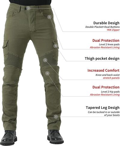 CTBQiTom Motorcycle Pants for Men with Protection Lining Motocross Motorbike Dirt Bike Jeans CE Armored Riding Pants in Saudi Arabia