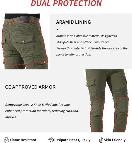 CTBQiTom Motorcycle Pants for Men with Protection Lining Motocross Motorbike Dirt Bike Jeans CE Armored Riding Pants in Saudi Arabia