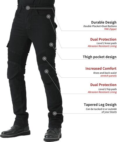 CTBQiTom Motorcycle Pants for Men with Protection Lining Motocross Motorbike Dirt Bike Jeans CE Armored Riding Pants in Saudi Arabia
