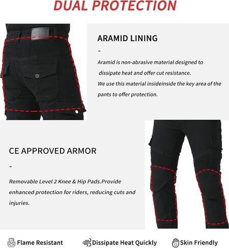 CTBQiTom Motorcycle Pants for Men with Protection Lining Motocross Motorbike Dirt Bike Jeans CE Armored Riding Pants in Saudi Arabia