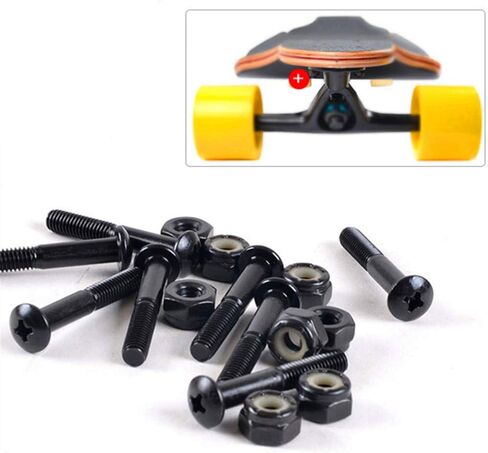BESIY 16 Pcs Longboard Skateboards Cruiser Hardware Screws Mounting Bolts Set (1.25") in Kuwait