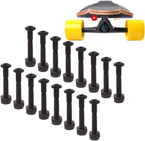 BESIY 16 Pcs Longboard Skateboards Cruiser Hardware Screws Mounting Bolts Set (1.25") in Kuwait