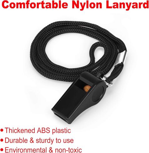 Fya Whistle, Professional Sports Whistle with Lanyard, Loud Clear Black Whistles Great for Coaches, Referees, and Officials in Kuwait