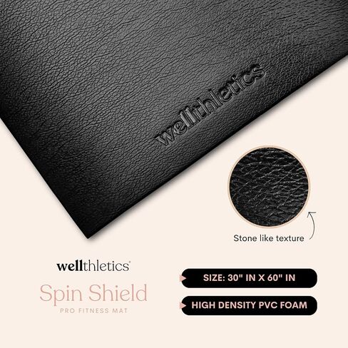 Wellthletics Spin Shield Pro Fitness Mat - Spin Bike Mat, Exercise Mat Compatible with Peloton Bike, Gym Equipment Mat, Exercise equipment mat to Protect Floors and Carpets in Saudi Arabia