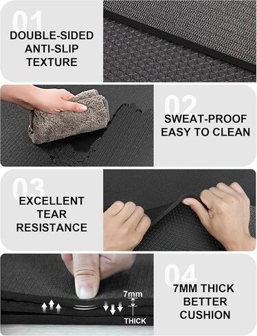 Large Exercise Mat 8'x5'|12'x6' Workout Mat for Home Gym Mats Exercise Heavy Duty Gym Flooring Fitness Mat Large Yoga Mat Cardio Mat for Weightlifting, Jump Rope, MMA, Stretch, Plyo, HIIT, Shoe-Friendly in Saudi Arabia