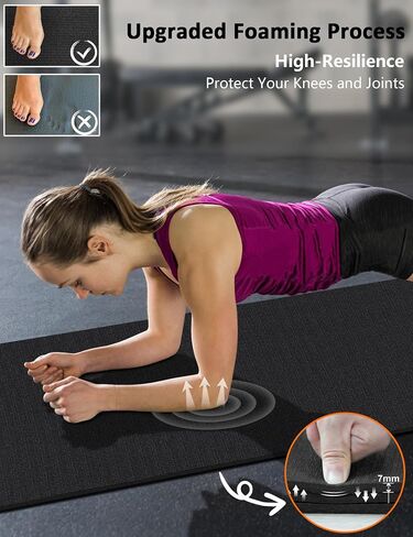Large Exercise Mat 8'x5'|12'x6' Workout Mat for Home Gym Mats Exercise Heavy Duty Gym Flooring Fitness Mat Large Yoga Mat Cardio Mat for Weightlifting, Jump Rope, MMA, Stretch, Plyo, HIIT, Shoe-Friendly in Saudi Arabia
