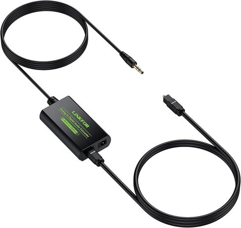 LINKFOR 3.5mm to SPDIF Converter Analog to Digital Audio Adapter for Enhanced Sound Toslink Optical Output 3.5mm to Optical with Optical Cable for TVs, Gaming Consoles, Computers, and projectors etc in Saudi Arabia