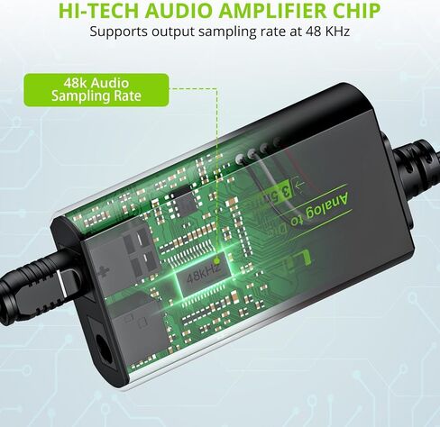 LINKFOR 3.5mm to SPDIF Converter Analog to Digital Audio Adapter for Enhanced Sound Toslink Optical Output 3.5mm to Optical with Optical Cable for TVs, Gaming Consoles, Computers, and projectors etc in Saudi Arabia