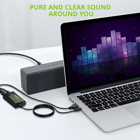 LINKFOR 3.5mm to SPDIF Converter Analog to Digital Audio Adapter for Enhanced Sound Toslink Optical Output 3.5mm to Optical with Optical Cable for TVs, Gaming Consoles, Computers, and projectors etc in Saudi Arabia