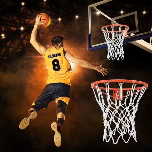 استبدال شبكة كرة السلة، شبكة كرة سلة سميكة شديدة التحمل تناسب إطارات 12 حلقة قياسية للاستخدام الداخلي والخارجي، شبكة سلة مضادة للسوط لجميع الأحوال الجوية in Kuwait