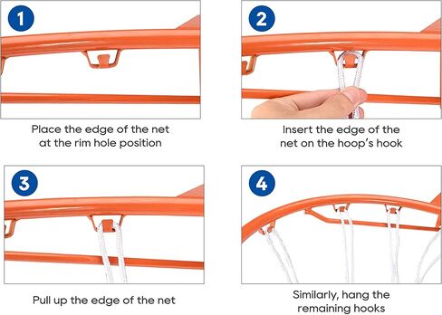 استبدال شبكة كرة السلة، شبكة كرة سلة سميكة شديدة التحمل تناسب إطارات 12 حلقة قياسية للاستخدام الداخلي والخارجي، شبكة سلة مضادة للسوط لجميع الأحوال الجوية in Kuwait
