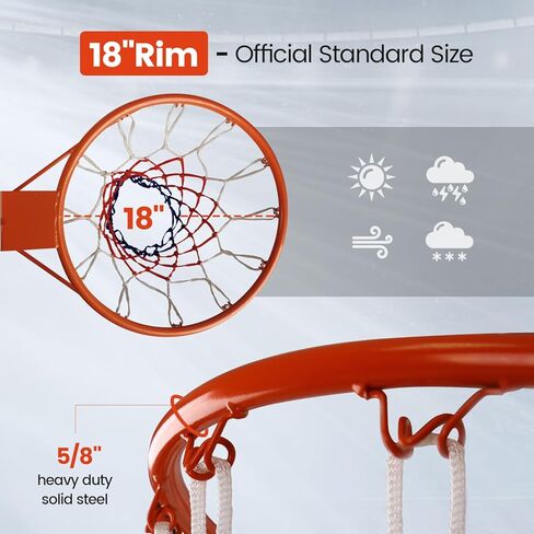 كرة السلة حافة الهدف 18 "الحائط الباب شنت كرة السلة حافة الهدف هوب صافي داخلي في الهواء الطلق مع جميع الأحوال الجوية صافي الحائط in Kuwait