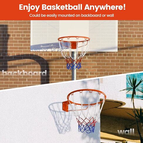 كرة السلة حافة الهدف 18 "الحائط الباب شنت كرة السلة حافة الهدف هوب صافي داخلي في الهواء الطلق مع جميع الأحوال الجوية صافي الحائط in Kuwait