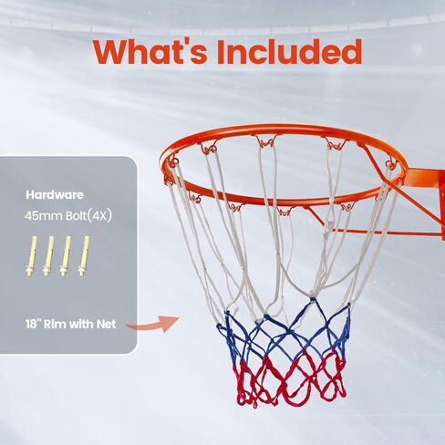 كرة السلة حافة الهدف 18 "الحائط الباب شنت كرة السلة حافة الهدف هوب صافي داخلي في الهواء الطلق مع جميع الأحوال الجوية صافي الحائط in Kuwait