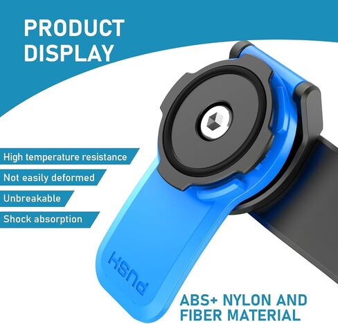 Crynod 1 PC Car 360° Rotating Navigation Bracket, Silicone Gasket Double Chassis Suspended Mobile Phone Shock-Absorbing Base, Universal Fixed Accessories, for Cars, Motorcycles (Blue & Black) in Saudi Arabia