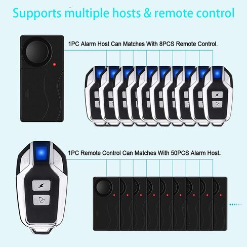 إنذار اهتزاز لاسلكي مع جهاز تحكم عن بعد إنذار مضاد للسرقة، نظام أمان ضد فقدان الباب والنافذة ضد السرقة للدراجات النارية ومركبات السيارات in Kuwait