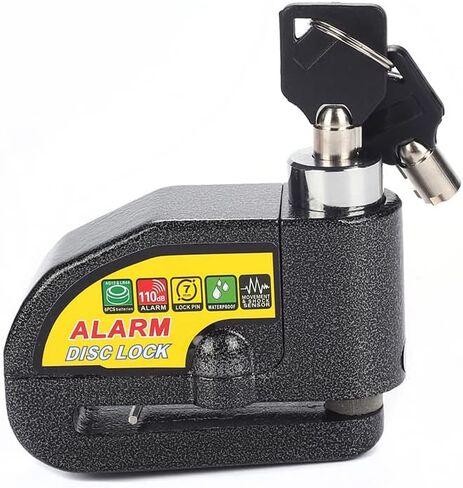 إنذار قرص قفل دراجة نارية قرص الفرامل قفل مضاد للسرقة مقاوم للماء 110 ديسيبل 7 مم دبوس 5 قدم كابل تذكير للدراجات النارية دراجة سكوتر حمل الحقيبة - نظام إنذار دراجة نارية مكافحة سرقة in Kuwait