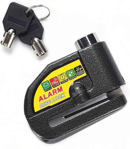 إنذار قرص قفل دراجة نارية قرص الفرامل قفل مضاد للسرقة مقاوم للماء 110 ديسيبل 7 مم دبوس 5 قدم كابل تذكير للدراجات النارية دراجة سكوتر حمل الحقيبة - نظام إنذار دراجة نارية مكافحة سرقة in Kuwait