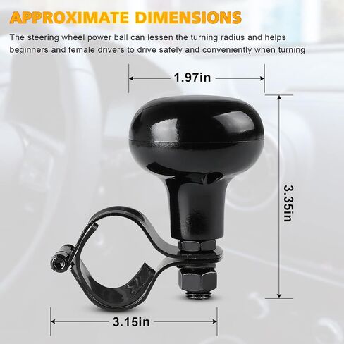 Ouzorp Steering Wheel Knob for Car Universal Fit Vehicle Steering Wheel Suicide Spinner Premium Quality Power Handles Black in Saudi Arabia