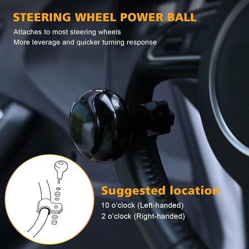 Ouzorp Steering Wheel Knob for Car Universal Fit Vehicle Steering Wheel Suicide Spinner Premium Quality Power Handles Black in Saudi Arabia