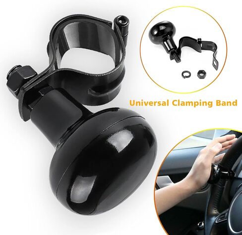 Ouzorp Steering Wheel Knob for Car Universal Fit Vehicle Steering Wheel Suicide Spinner Premium Quality Power Handles Black in Saudi Arabia