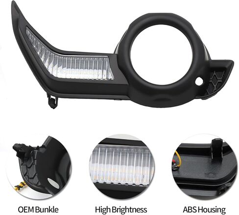 ضوء LED للجري أثناء النهار مناسب لسيارة Toyota 4Runner 2014-2021 LED DRL مصابيح إشارة الانعطاف الأمامية للضباب تعمل كأضواء إشارة الانعطاف الديناميكية المتسلسلة كهرمان/أبيض، أسود in Saudi Arabia