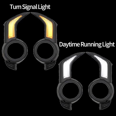 ضوء LED للجري أثناء النهار مناسب لسيارة Toyota 4Runner 2014-2021 LED DRL مصابيح إشارة الانعطاف الأمامية للضباب تعمل كأضواء إشارة الانعطاف الديناميكية المتسلسلة كهرمان/أبيض، أسود in Saudi Arabia