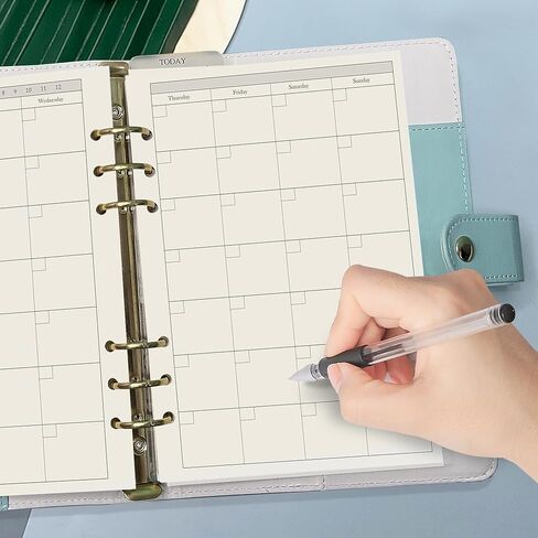 إعادة تعبئة مجلد مكون من 6 حلقات، إدراجات مخطط A5 غير مؤرخة، إعادة تعبئة المخطط الشهري لـ Filofax، كتاب التتبع، 45 ورقة/90 صفحة، Harphia (A5 5.59 × 8.27 بوصة، شهريًا) in Kuwait