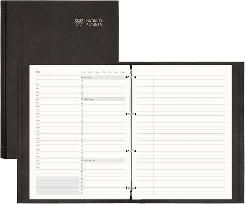 EMSHOI Daily Planner Refill 8.5" X 11", 80 Sheets, 160 Pages A4 4-Ring Binder Planner Inserts, Thick Cream Color Refill Paper, 100 GSM Loose Leaf, A4 Paper Refills with Gift Box in Saudi Arabia