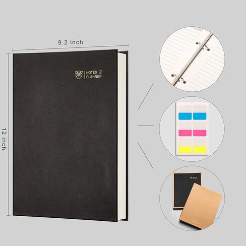 EMSHOI Daily Planner Refill 8.5" X 11", 80 Sheets, 160 Pages A4 4-Ring Binder Planner Inserts, Thick Cream Color Refill Paper, 100 GSM Loose Leaf, A4 Paper Refills with Gift Box in Saudi Arabia