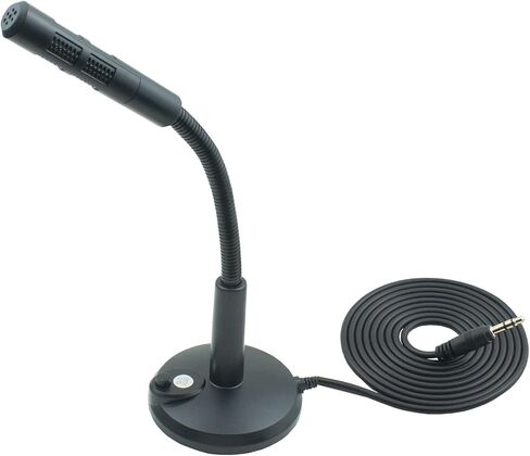 3.5mm Male Microphone, Plug and Play Desktop Laptop gooseneck Microphone, Suitable for Games, Meetings, Recording, podcasts, Games, and Online Chat in Kuwait