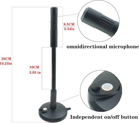 3.5mm Male Microphone, Plug and Play Desktop Laptop gooseneck Microphone, Suitable for Games, Meetings, Recording, podcasts, Games, and Online Chat in Kuwait